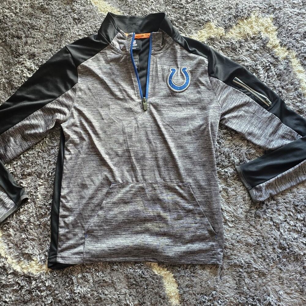 Youth Large Indianapolis Colts NFL team apparel quarter-zip pullover
